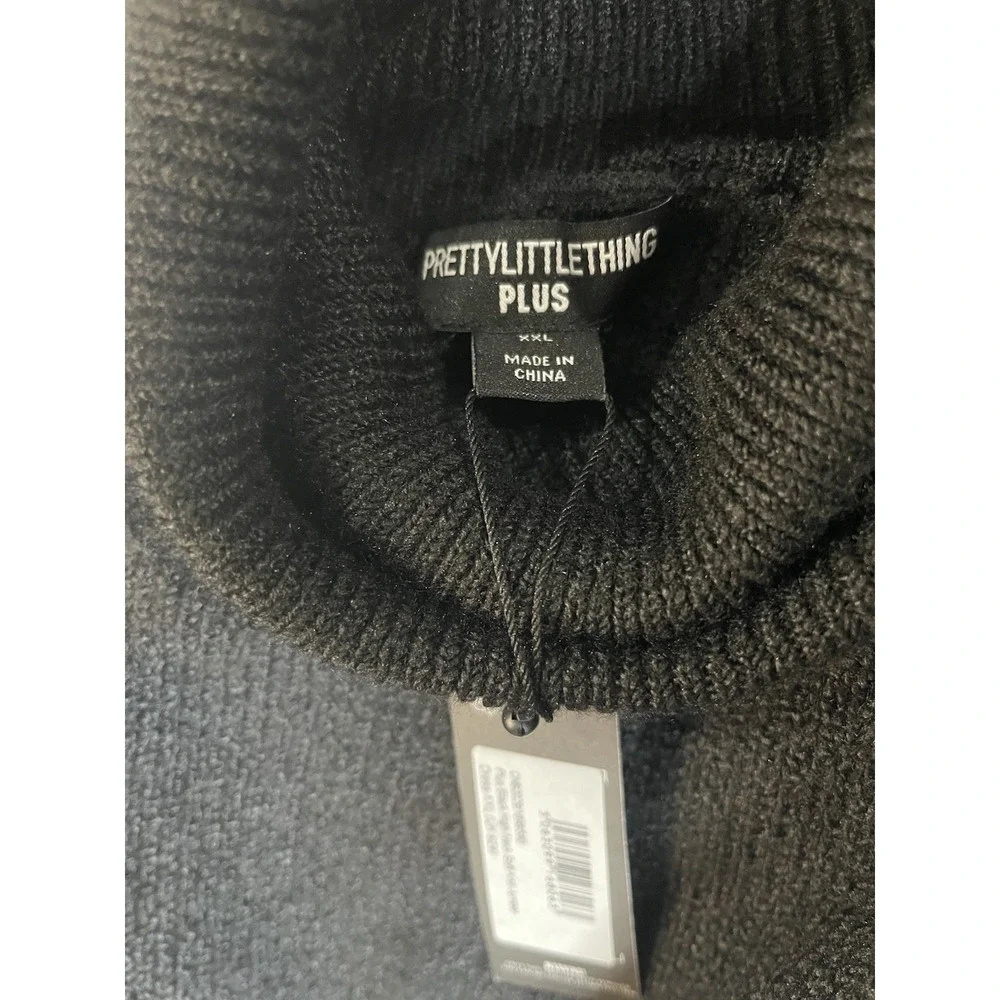 Pretty Little Thing‎ Plus XXL Black High Neck Soft Knit Jumper